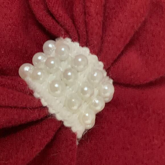 Fab Dog Maroon Red Dog Winter Dress Coat with White Bead Detail Size Medium - Picture 10 of 16